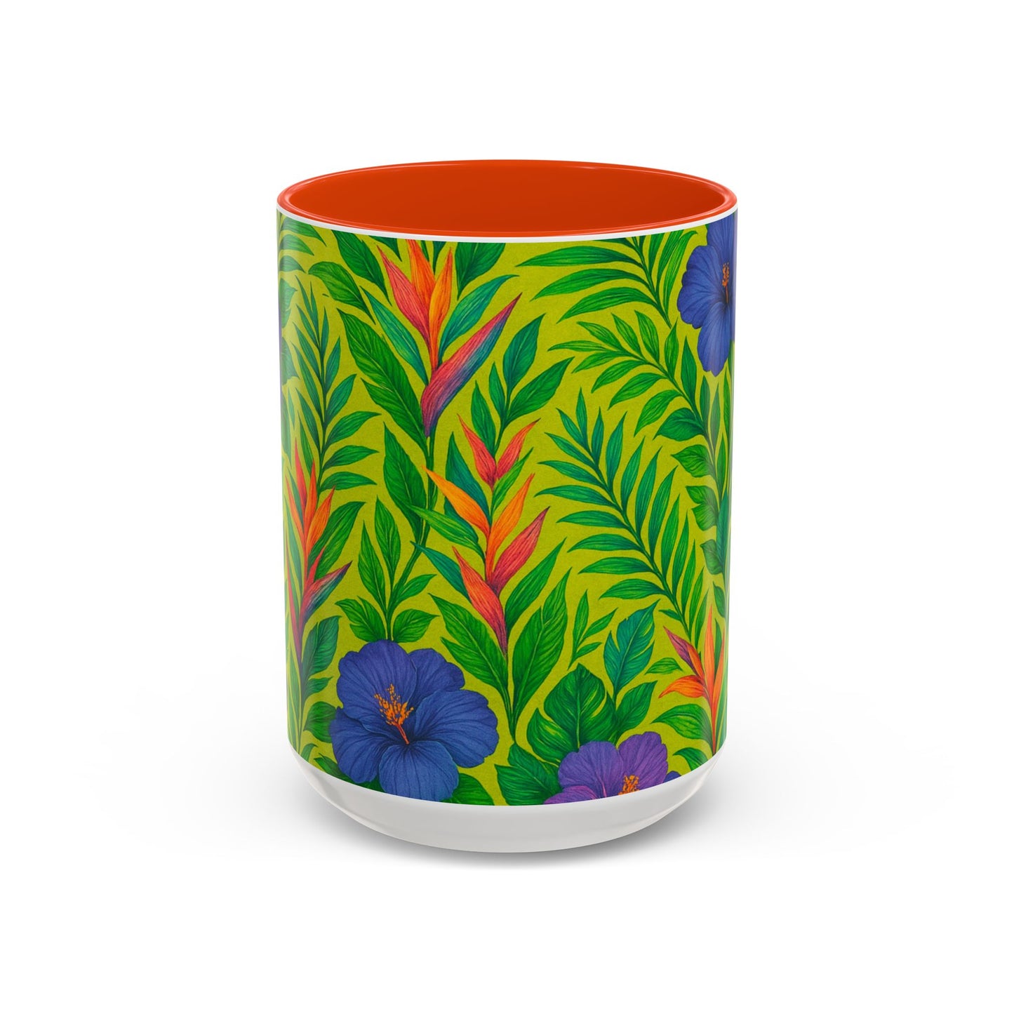 Vibrant Floral Coffee Mug - 11oz & 15oz / Midnight Flower Lime