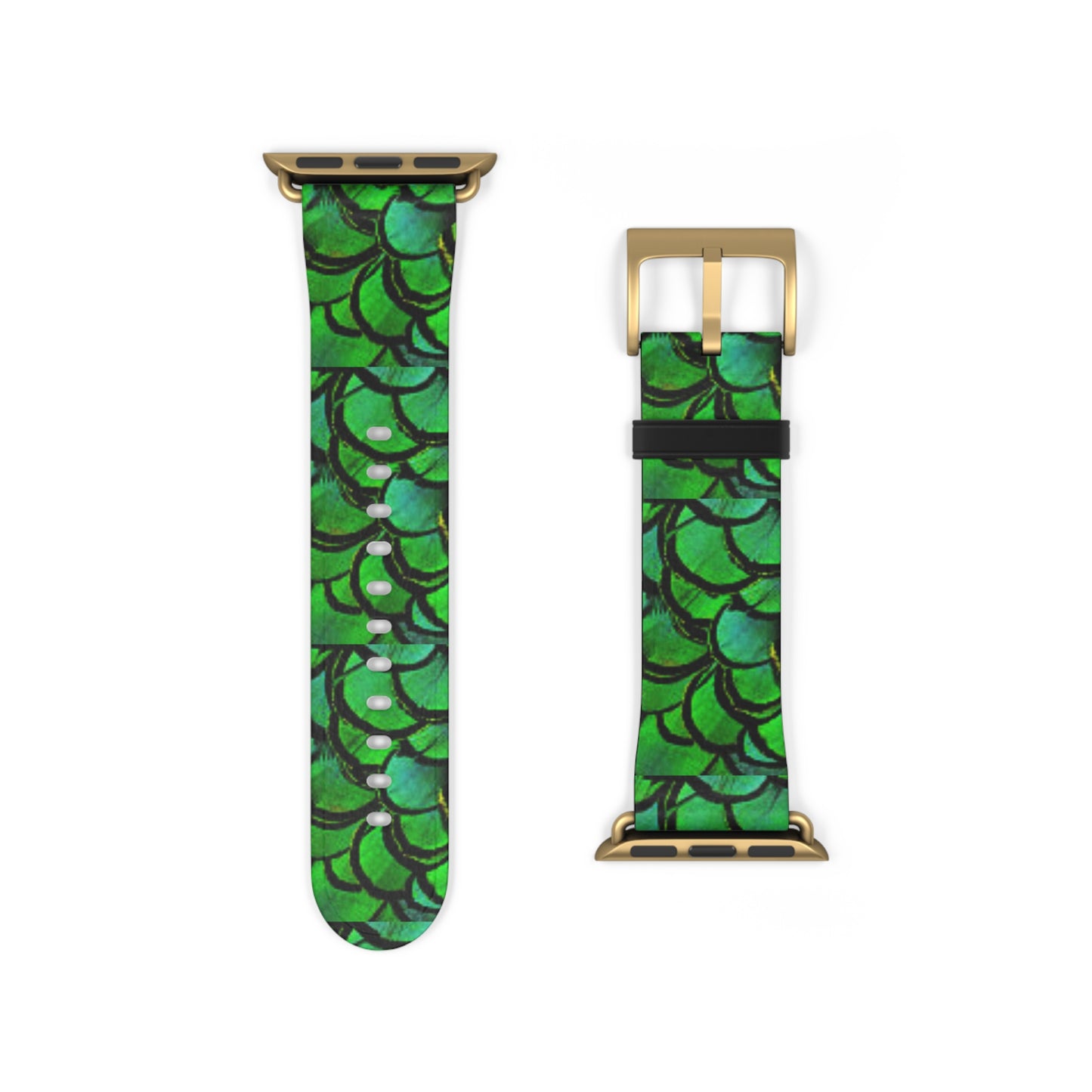 Apple Watch Band - Green Peacock Feathers