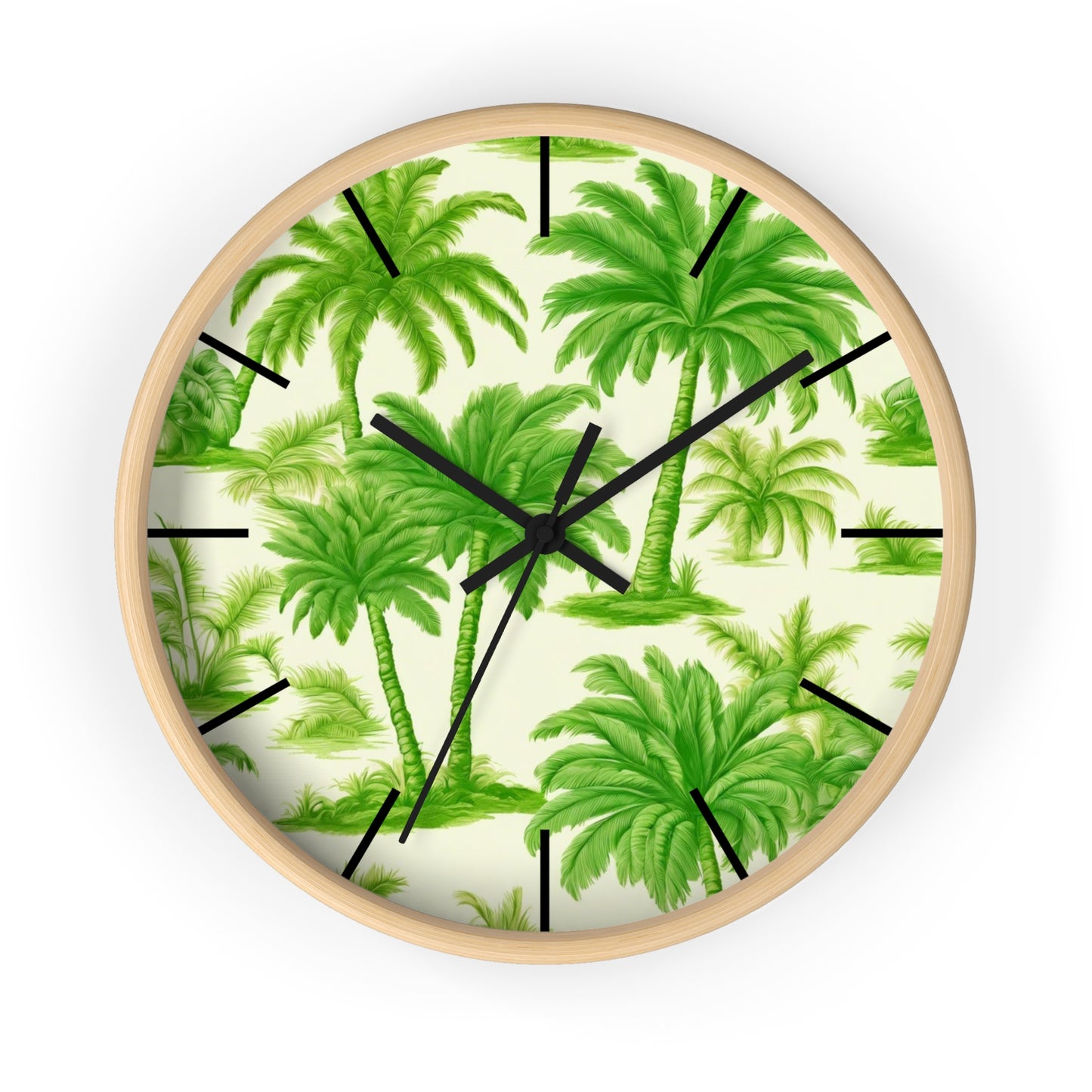 Wall Clock, Playful Palms Toile, Hands/Base Variants