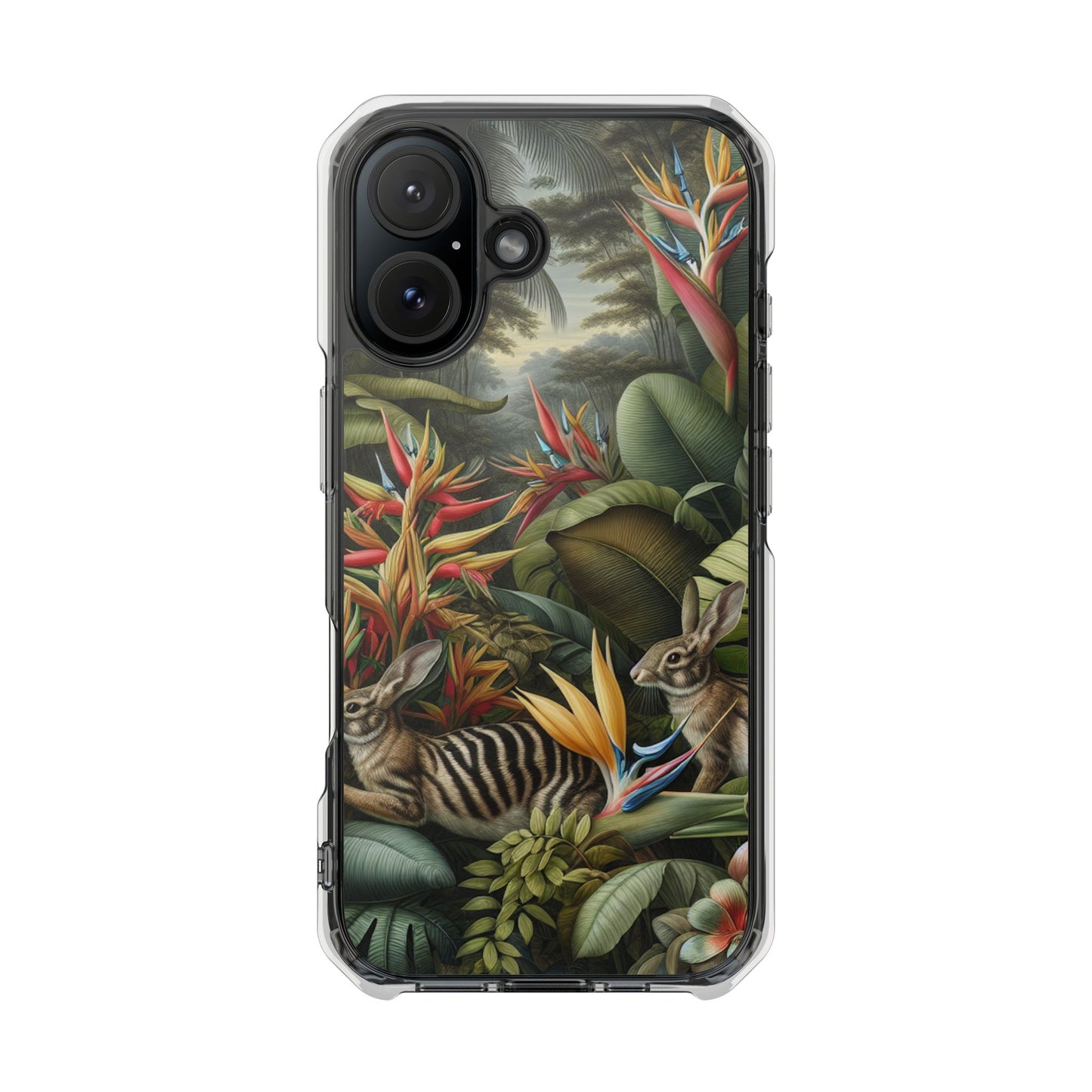 Rainforest Rabbit Outing Magnetic Clear Phone Case, Many Models