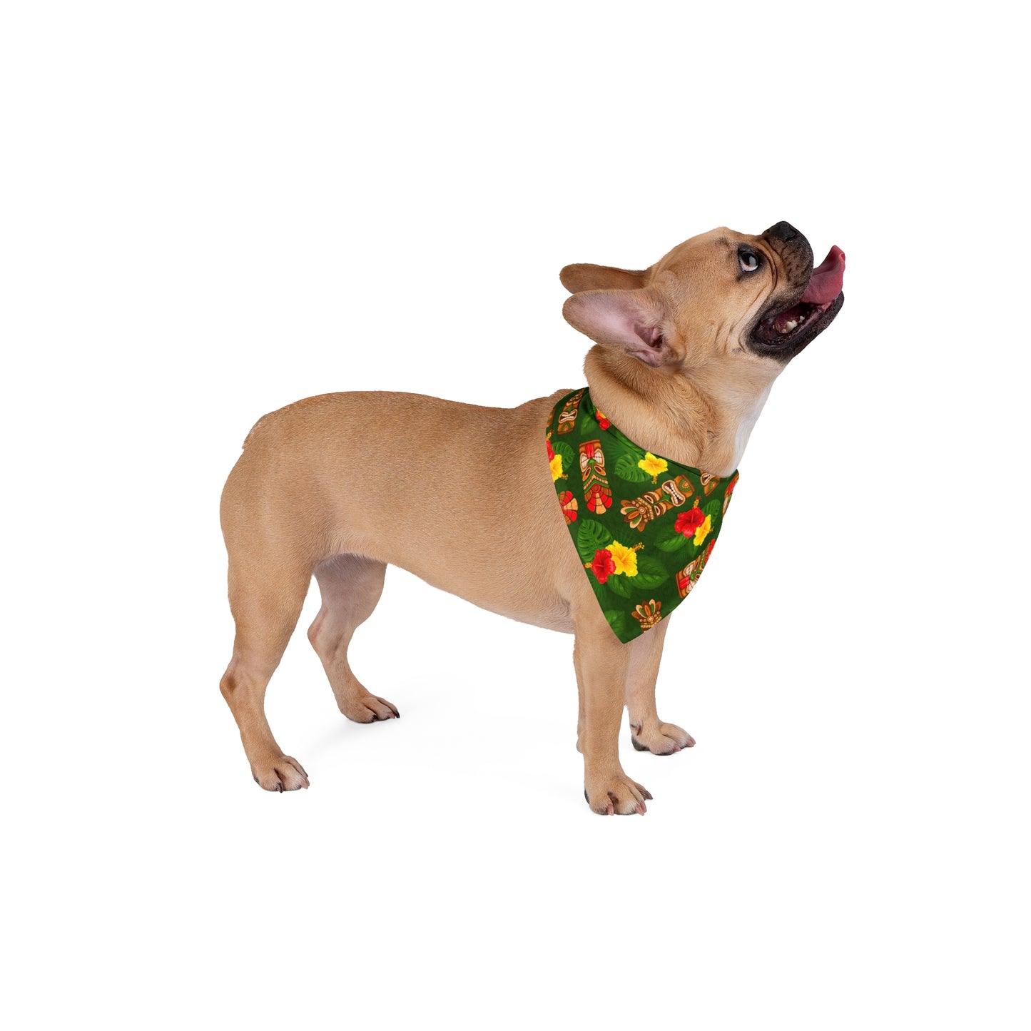 Tiki Hibiscua Party Tropical Pet Bandana, 2 Sizes - Stylish accessory for dogs & cats