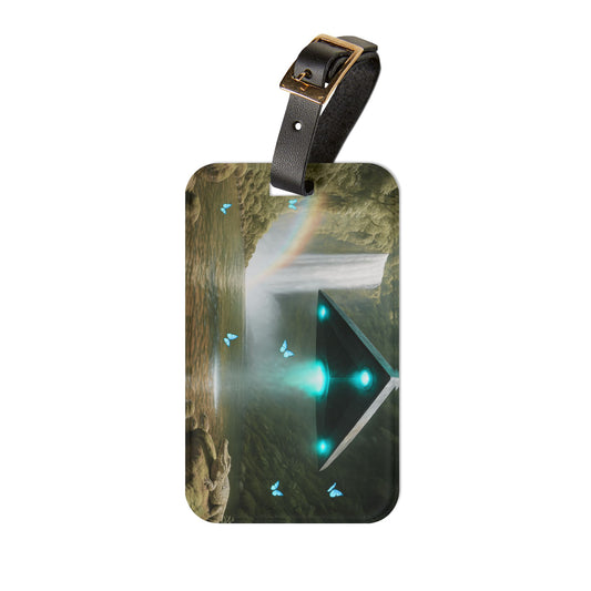 Luggage Tag - UFO and Waterfall
