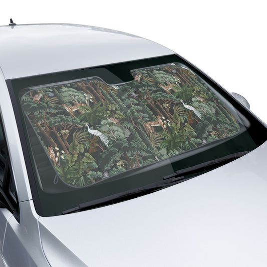 Tropical Car Sun Shades / Hidden Peacocks, Midnight