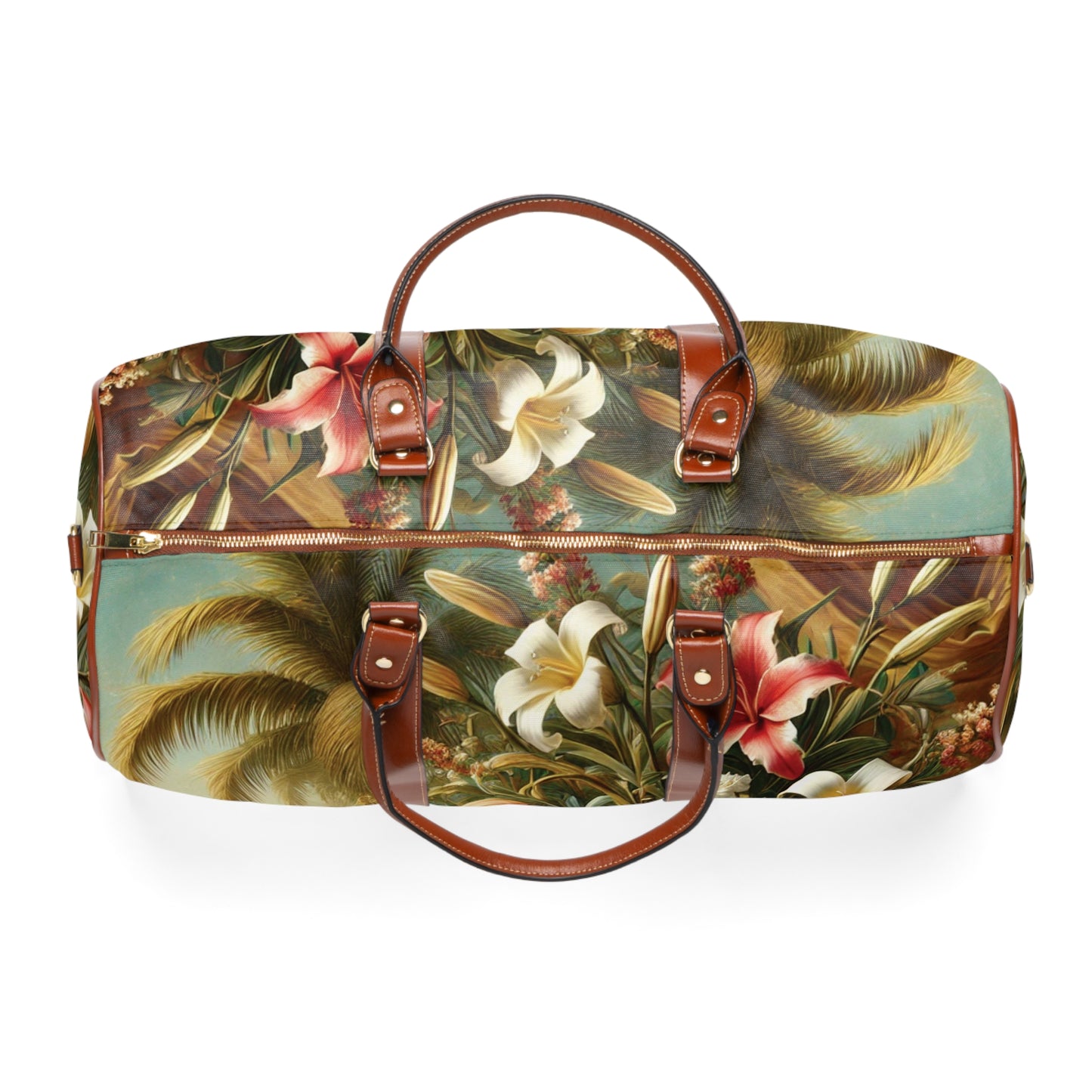 Tropical Waterproof Travel Bag - Perfect for Beach Getaways / Shells and Flowers