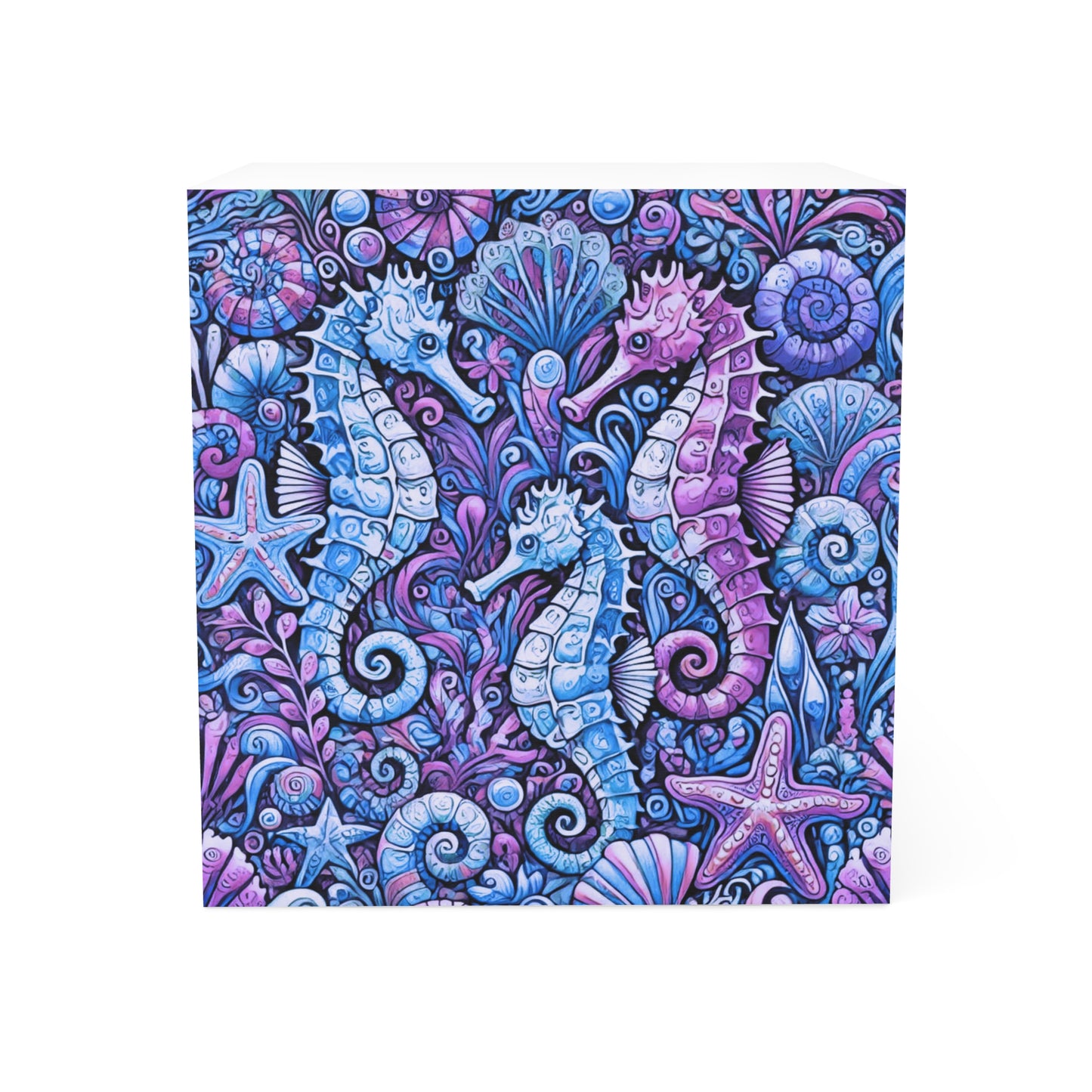 Note Cube - Seahorse Trio/Blue