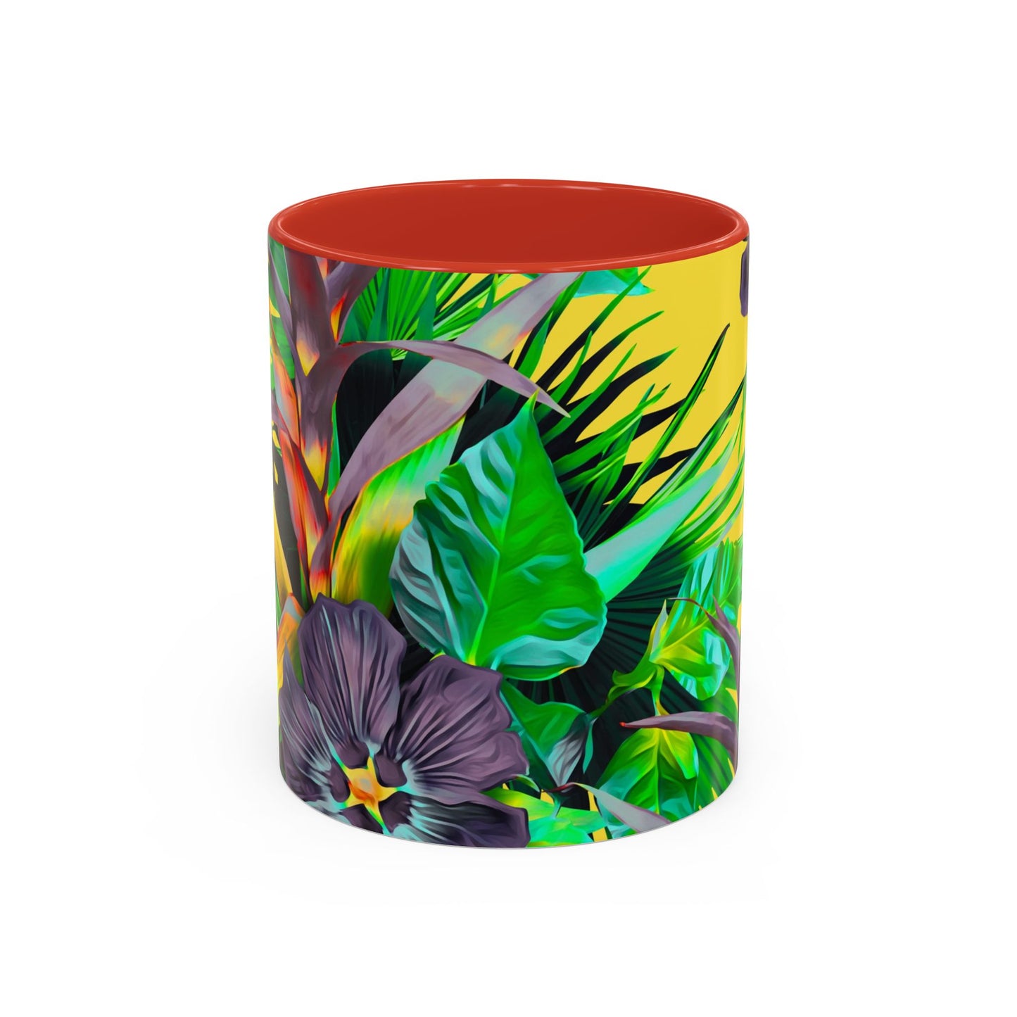 Accent Coffee Mug (11, 15oz), Plant Palooza, yellow / Various Colors