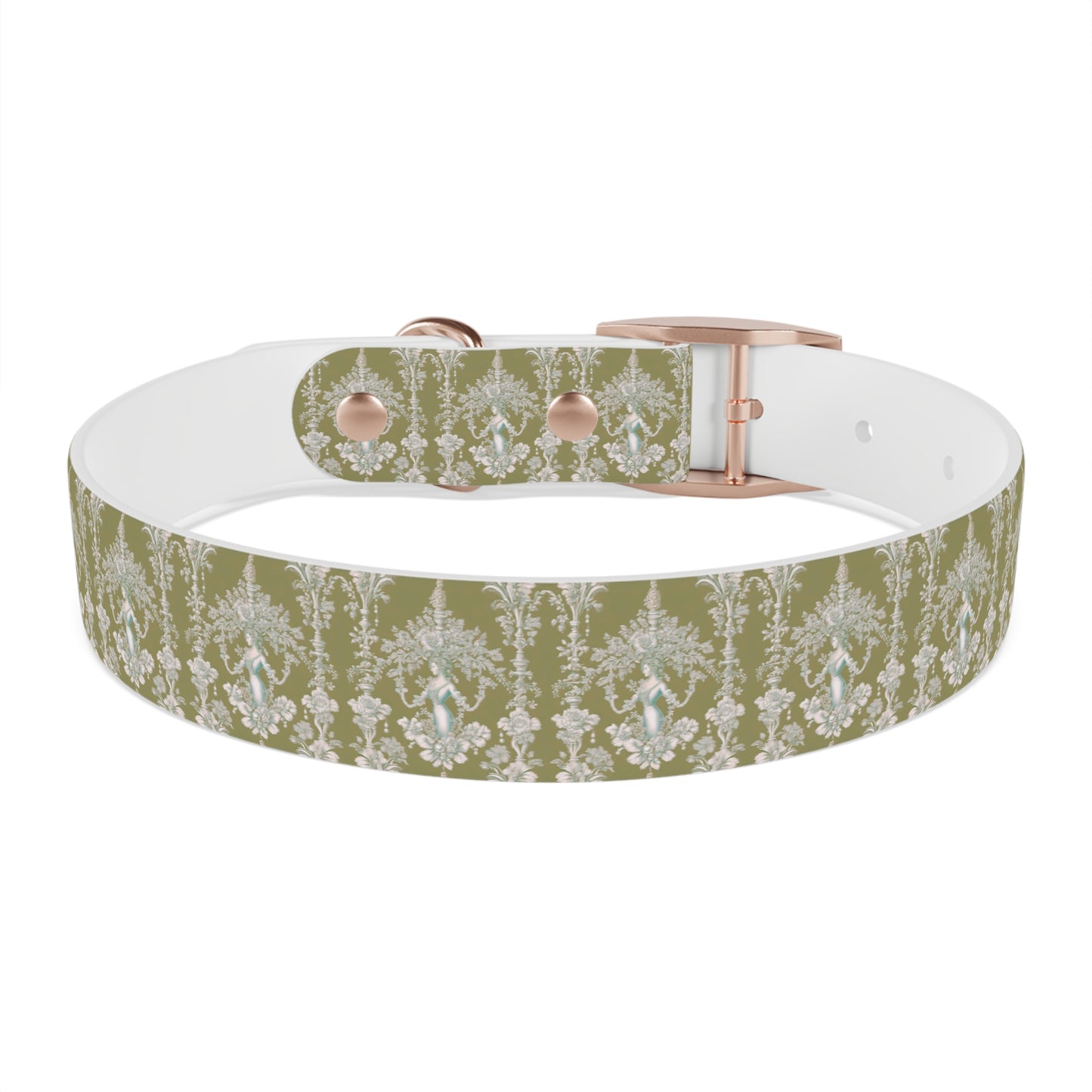 Dog Collar - Pearl Lady Toile, highborn green