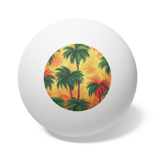 Tropical Paradise Ping Pong Balls - 6 Pack with Palm Fires