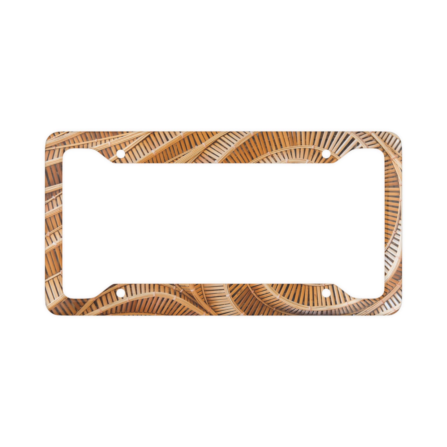 License Plate Frame - Natural Bamboo Spiral