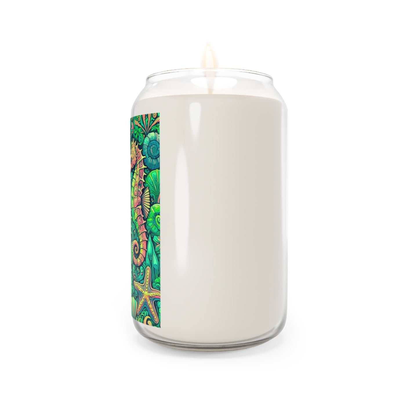 Scented Candle, 13.75oz - Seahorse Trio, Hot Lime