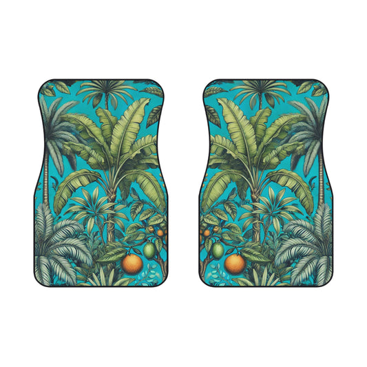 Tropical Fruit/Turquoise Car Floor Mats - SET of 2