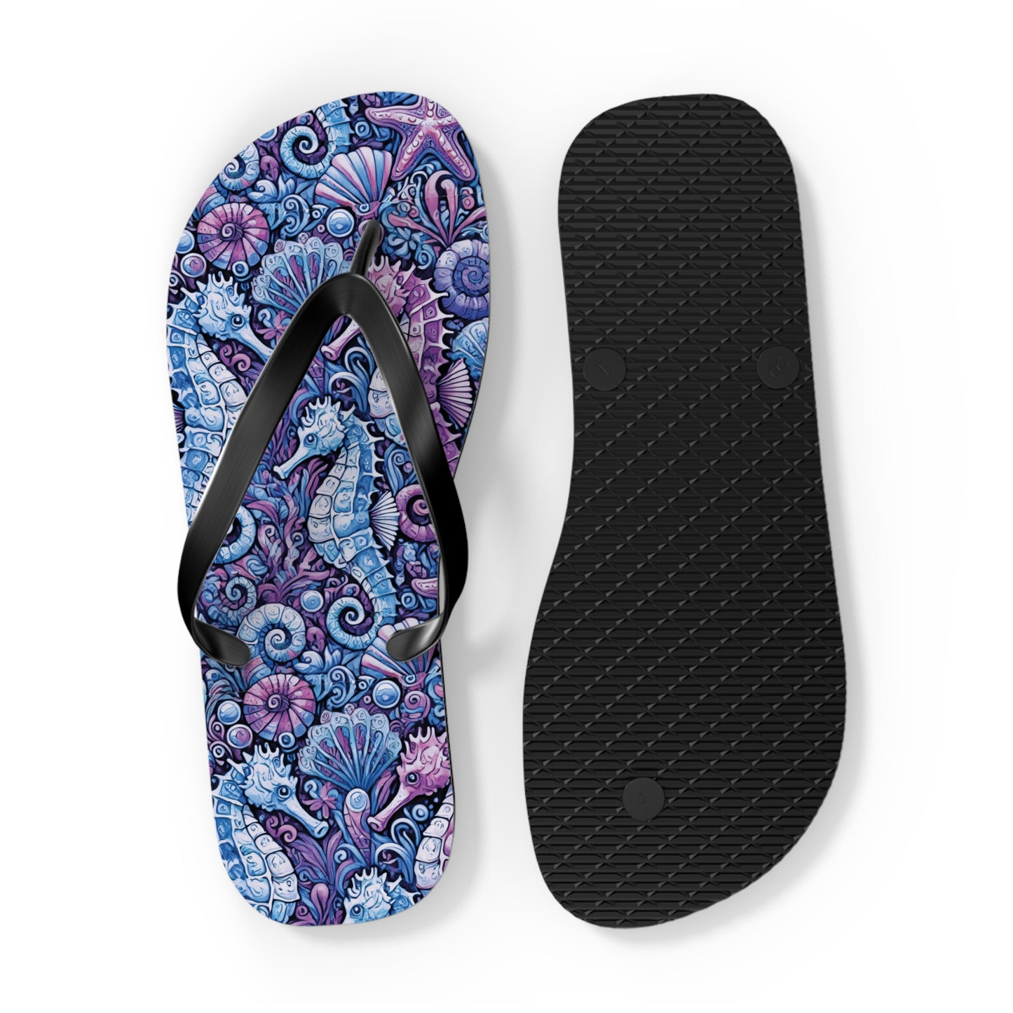 Flip Flops - Seahorses/Blue