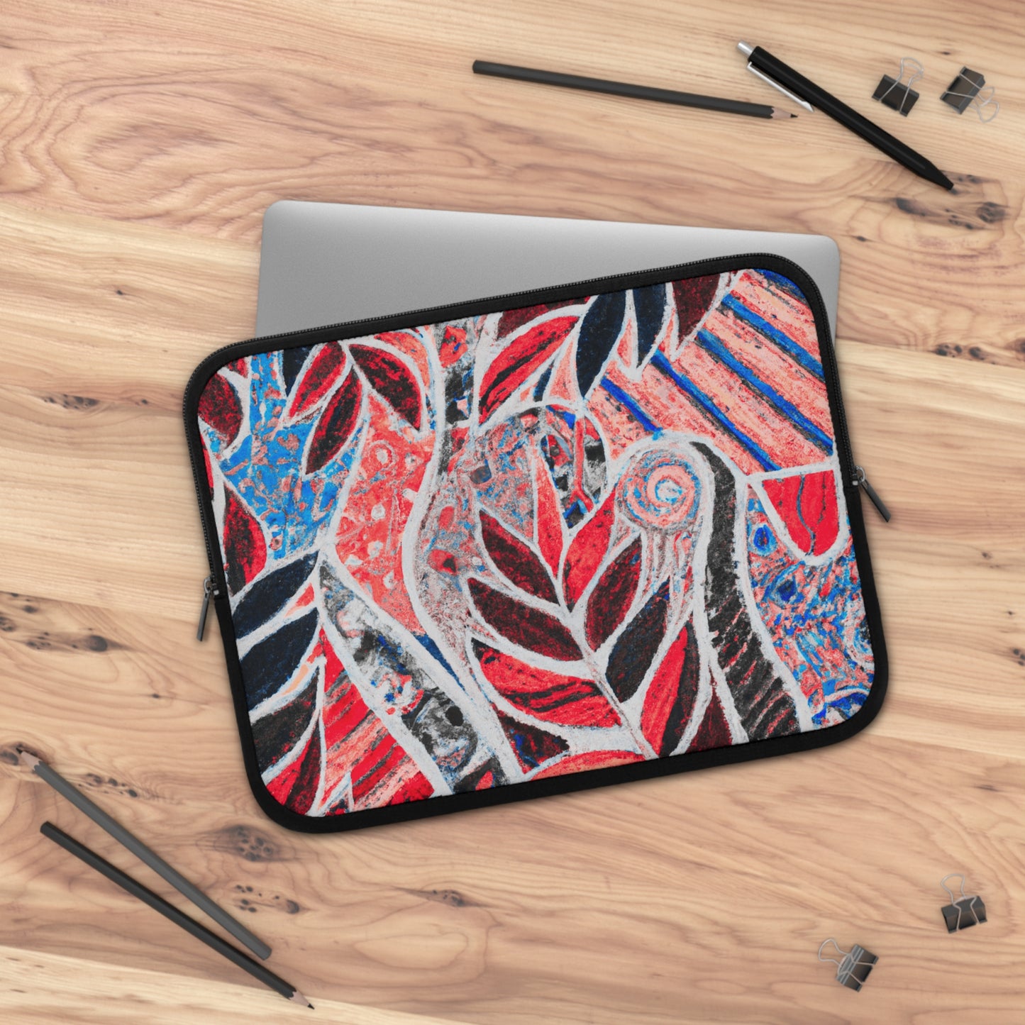 Tropical Laptop Sleeve, 5 Sizes - Perfect for Ocean Lovers & Students / Amazon Whimsy, Red