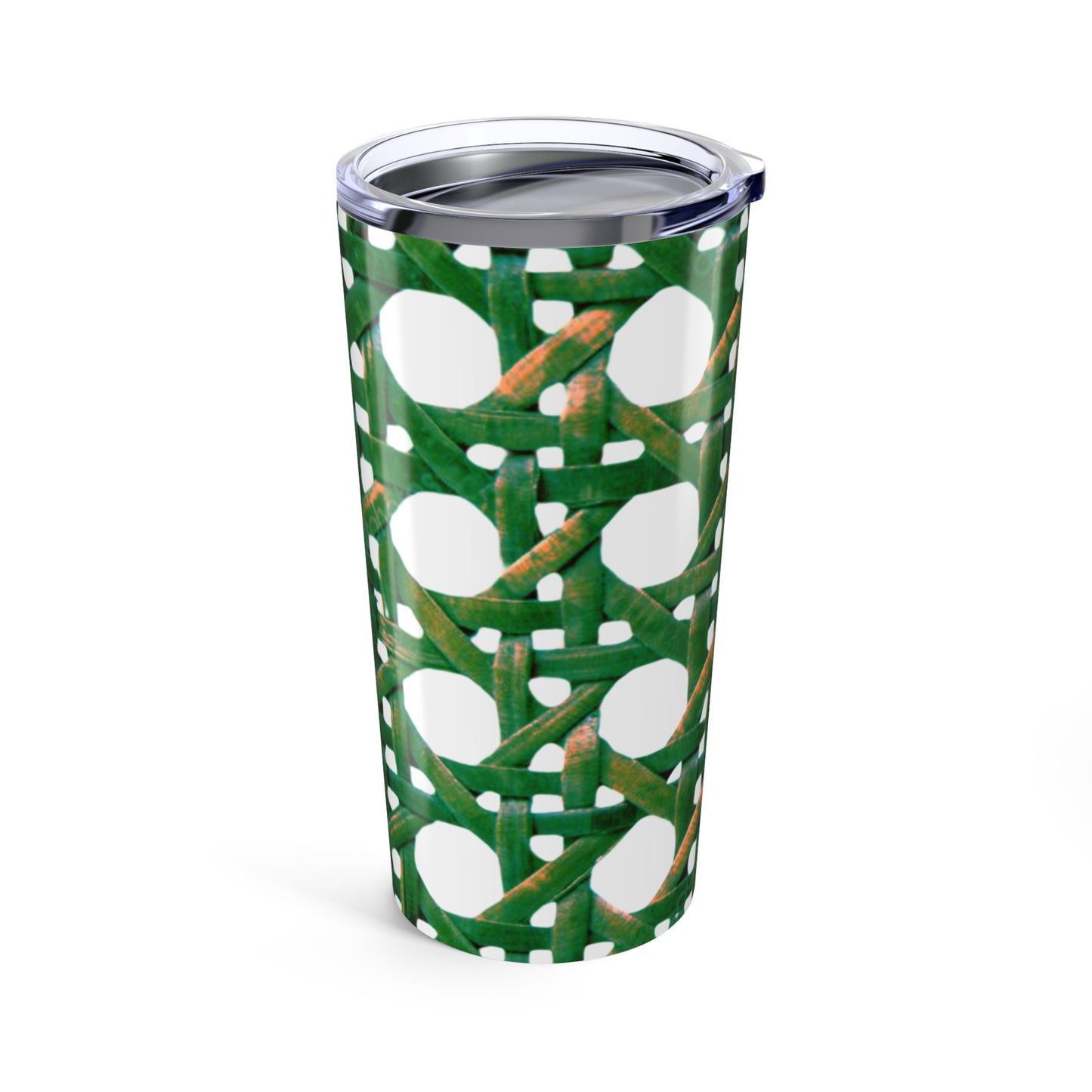 20oz Tropical Glossy Tumbler, Stainless Steel / Green Wicker