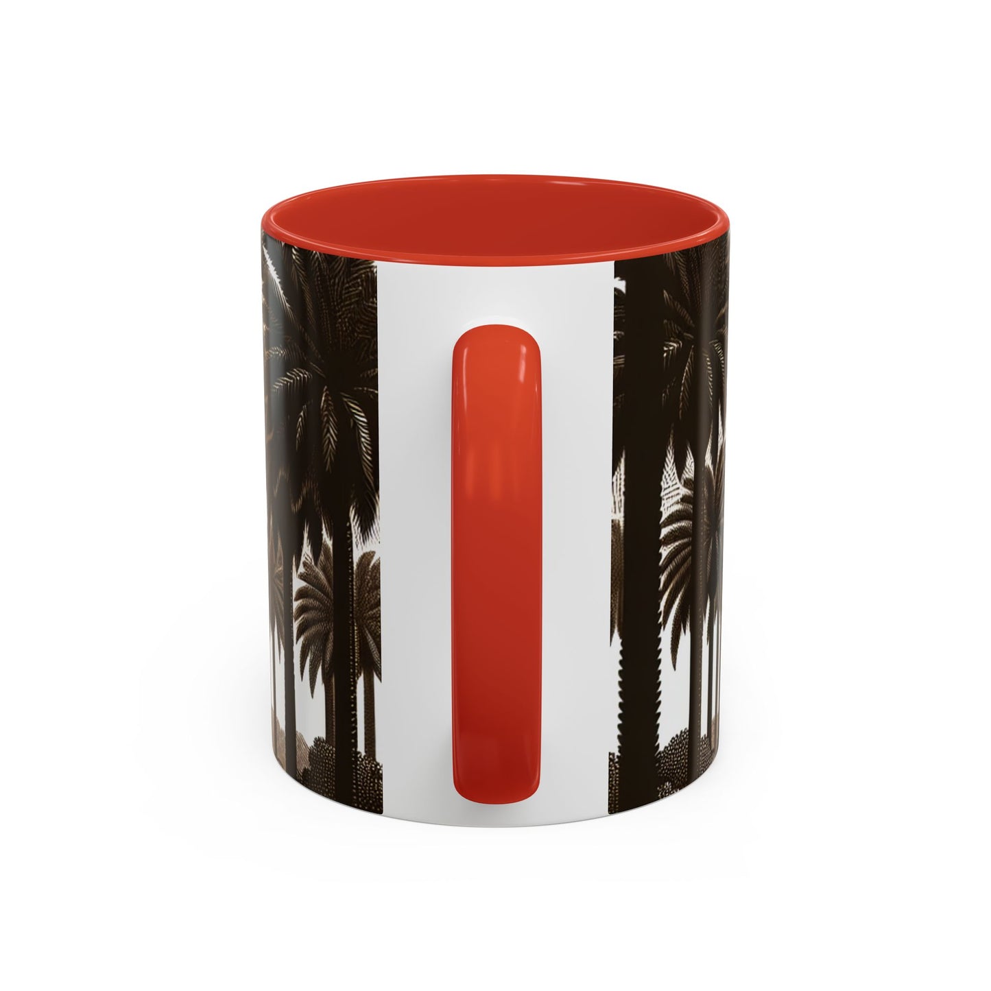 Accent Coffee Mug (11, 15oz) - Woodcut Palm Grove