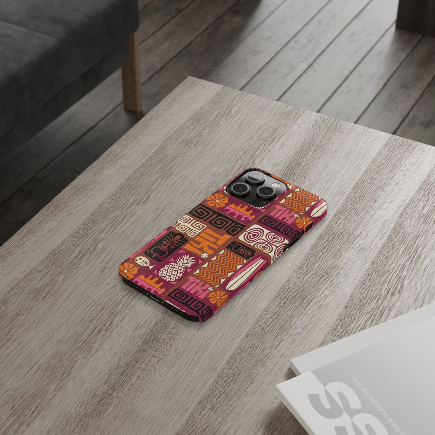 Slim Phone Cases - Tiki Poster Pink/Orange