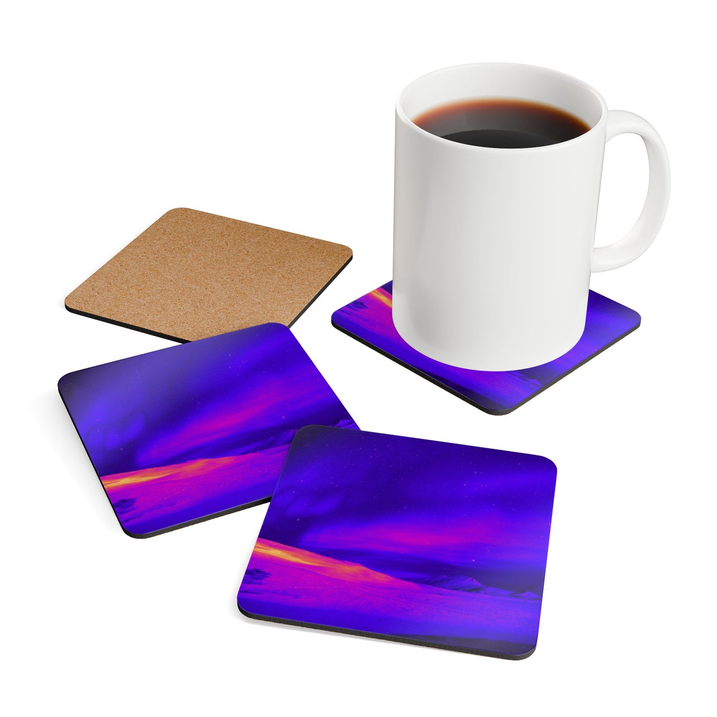 Coaster Set - Cold Ocean Lights, Midnight