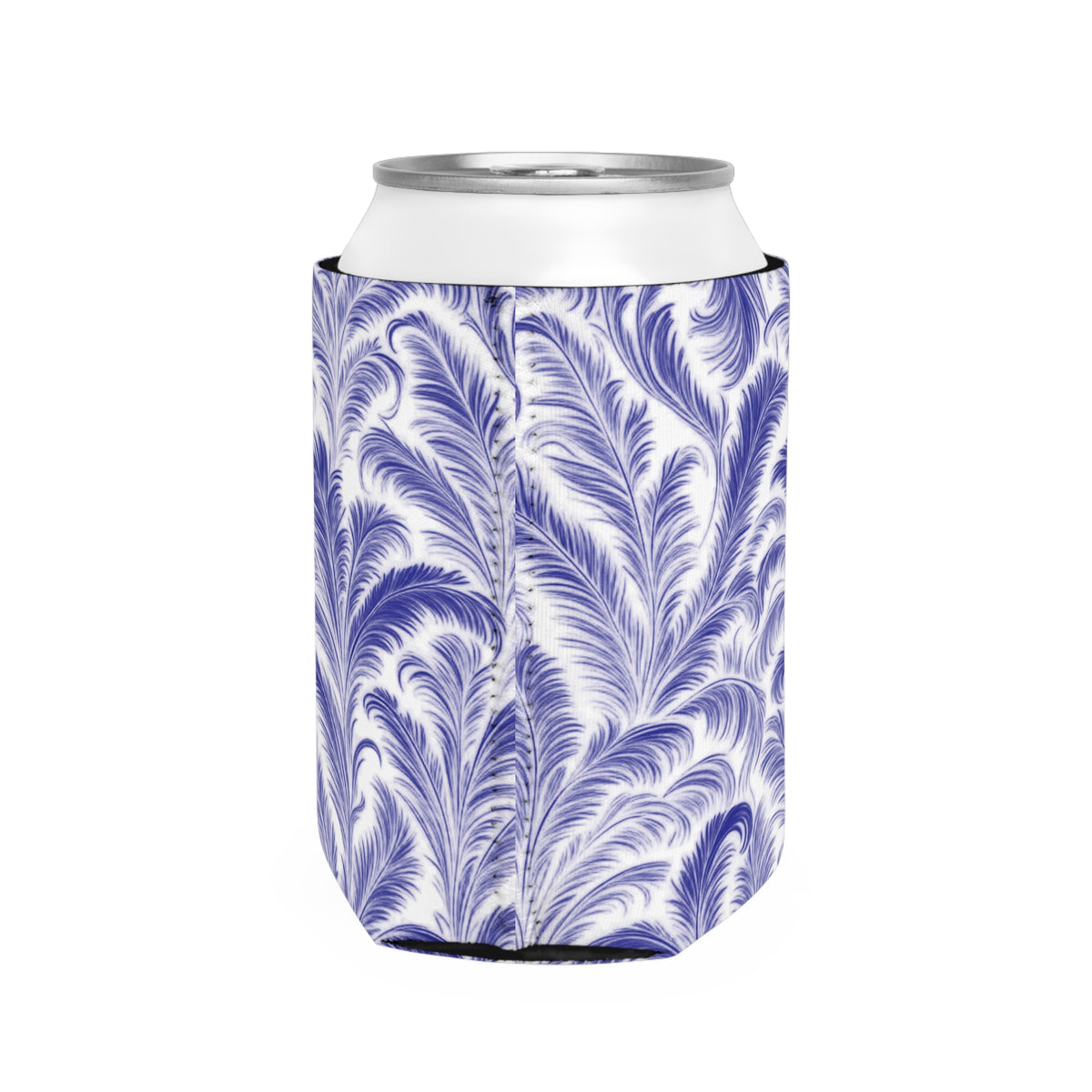 Rocco Purples/White Can Cooler Sleeve - Perfect for Outdoor Picnics