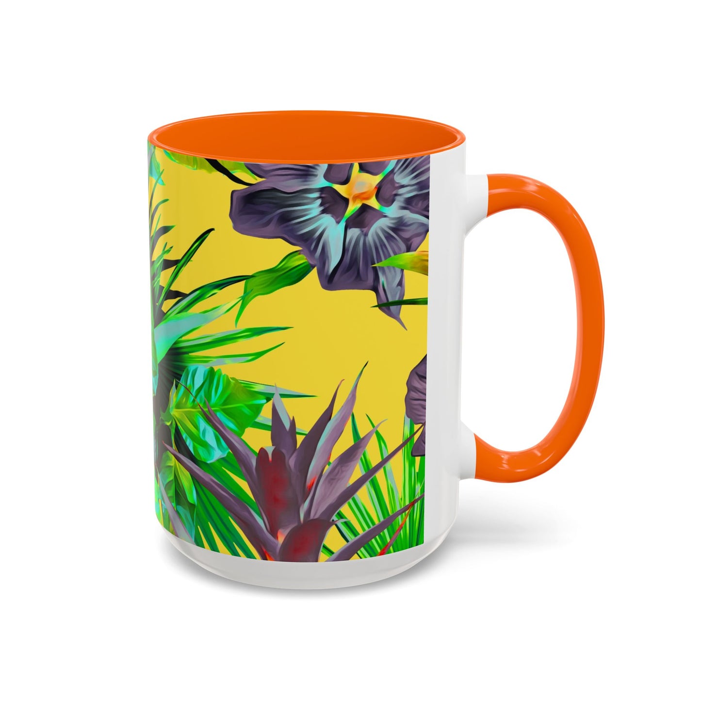 Accent Coffee Mug (11, 15oz), Plant Palooza, yellow / Various Colors