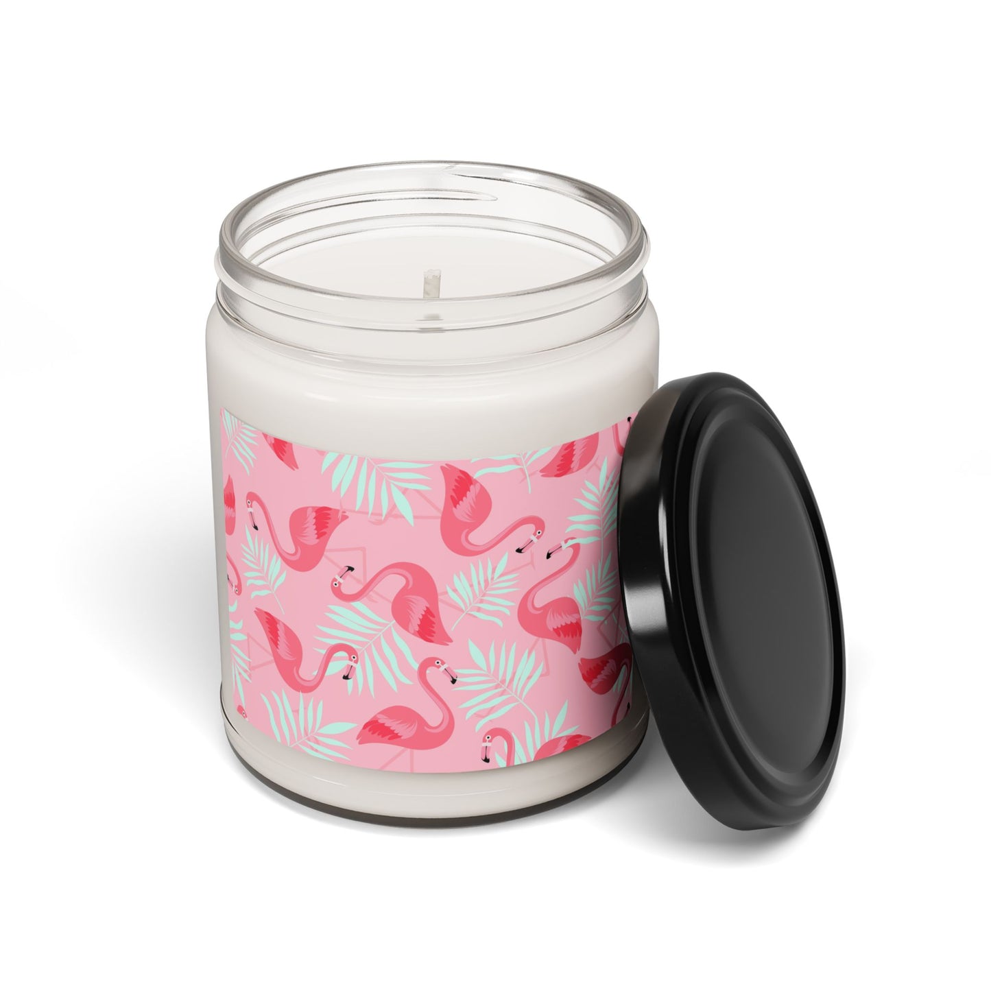 Scented Soy Candle, 9oz, Flamingo and White Palms