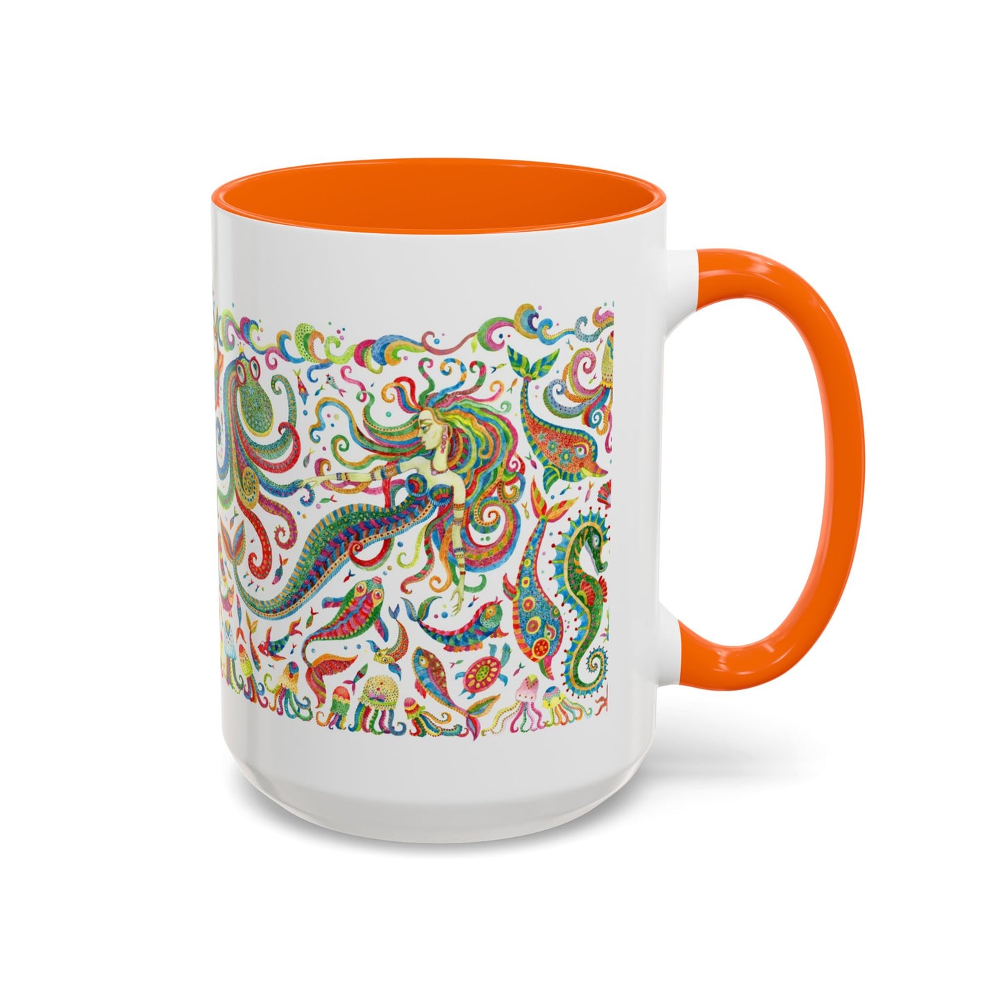 Accent Coffee Mug | Tropical-Inspired Drinkware / Colorful Mermaid Kingdom