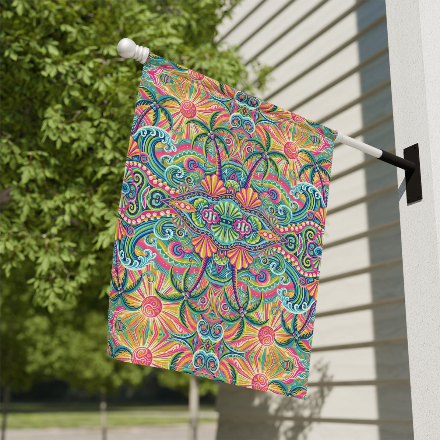 Tropical Garden Flag - Perfect for Outdoor Decor / Kaleido Bay