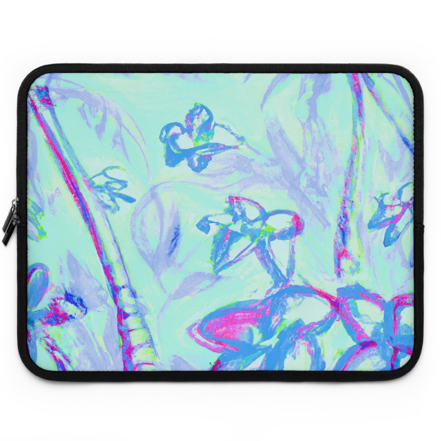 Tropical Laptop Sleeve, 5 Sizes - Perfect for Beach Lovers & Students / Tropical Doodles, Blue