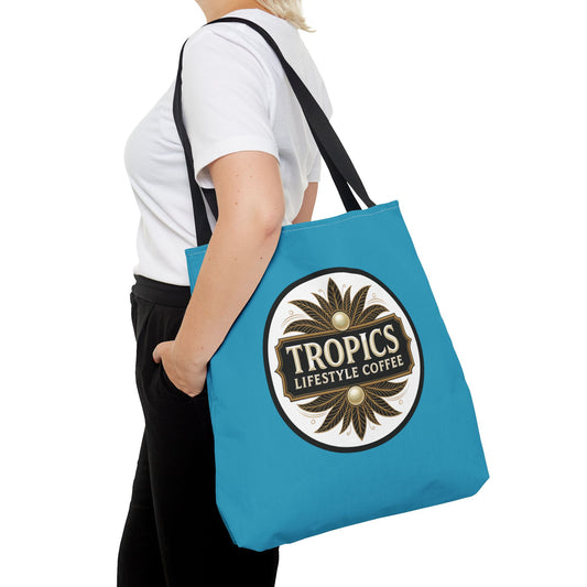 Tropics Lifestyle Coffee Tote Bag - 3 Sizes / Turquoise