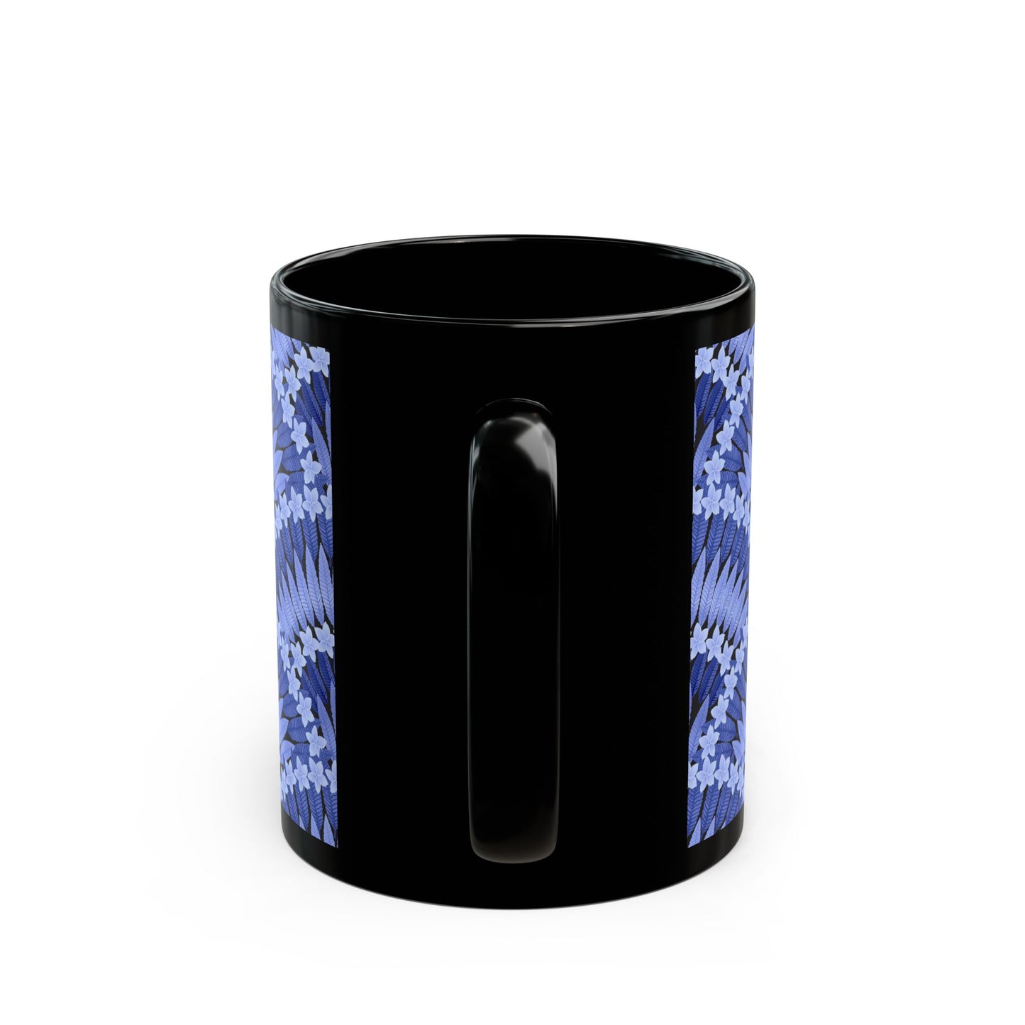 Plumeria and Palms Black Coffee Mug