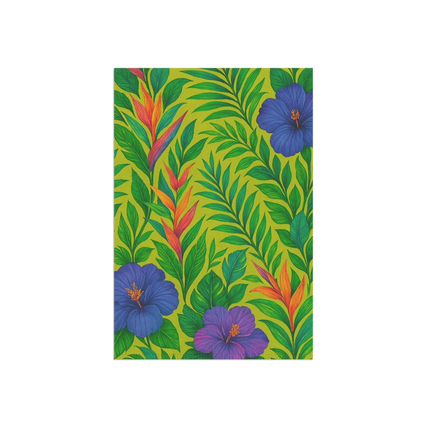 Tropical Garden Flag - Perfect for Outdoor Decor / Midnight Flower, Lime