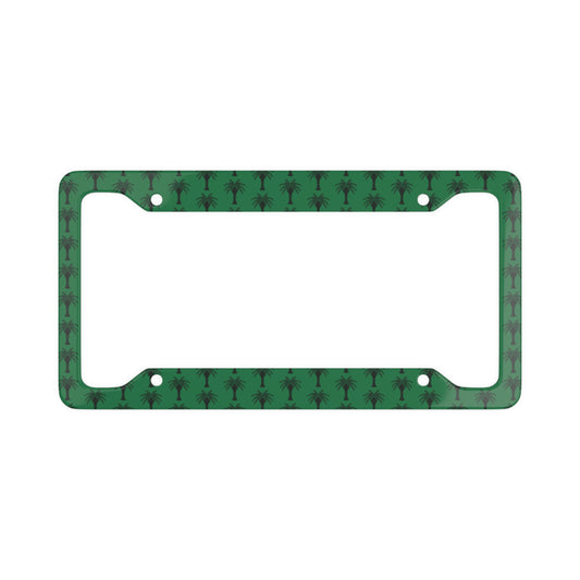 License Plate Frame - Stylized Palm Tree, dark green