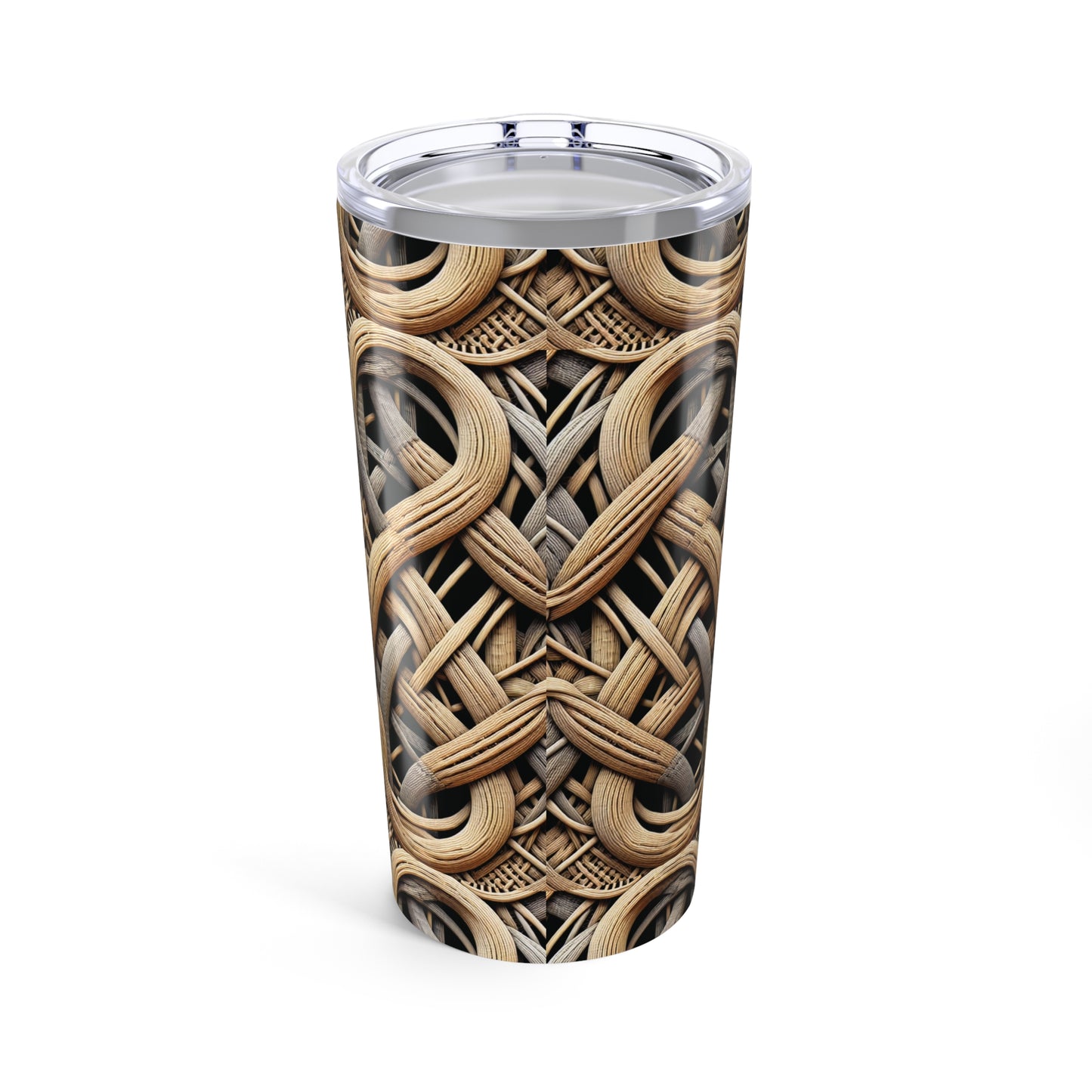20oz Tropical Tumbler, Stainless Steel - Beach Wicker