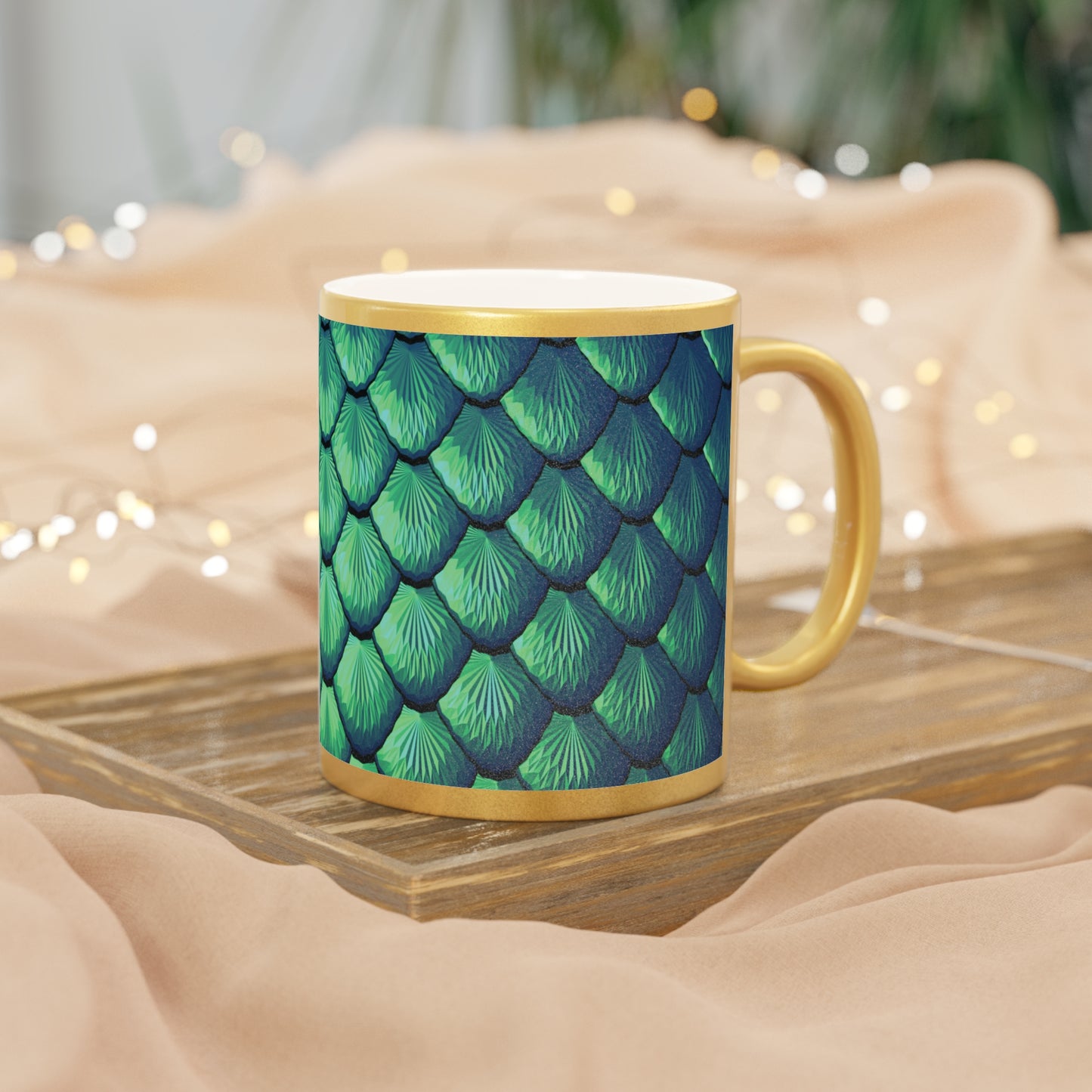 Tropical Metallic Mug, Gold or Silver - Pretty Mermaid Tail