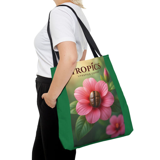 Pink Flower/Green TLCoffee Tote Bag - 3 Sizes