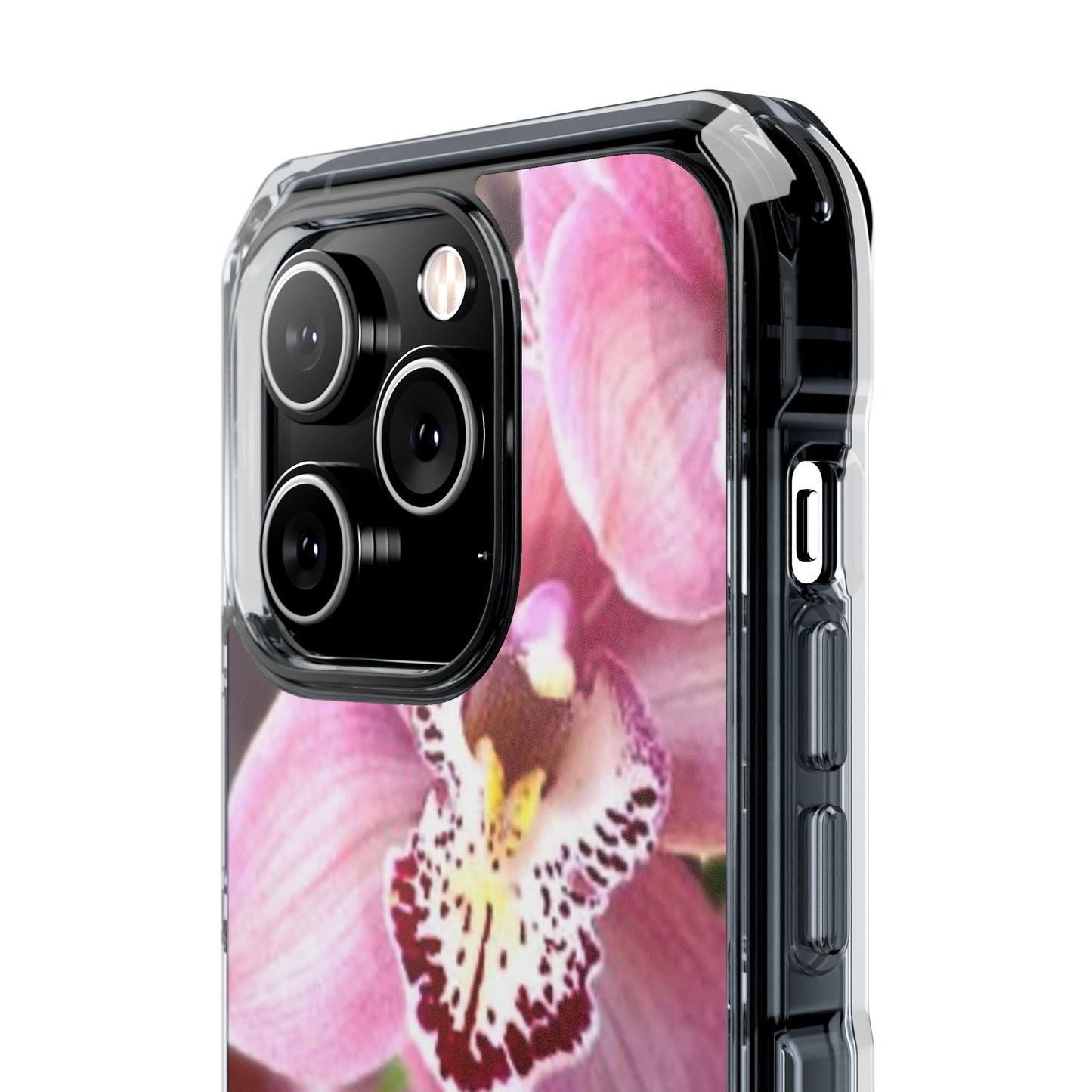 Pink Orchid/Photo Magnetic Clear Phone Case, Many Models