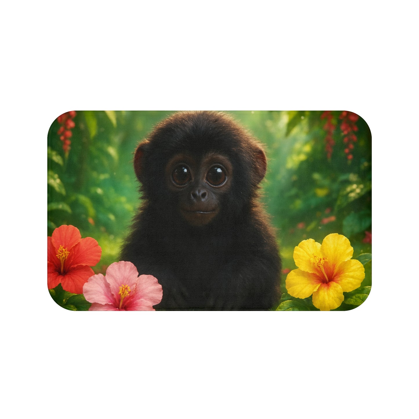 Baby Howler Monkey Bath Mat, 2 Sizes - Tropical Vibes for Home Decor