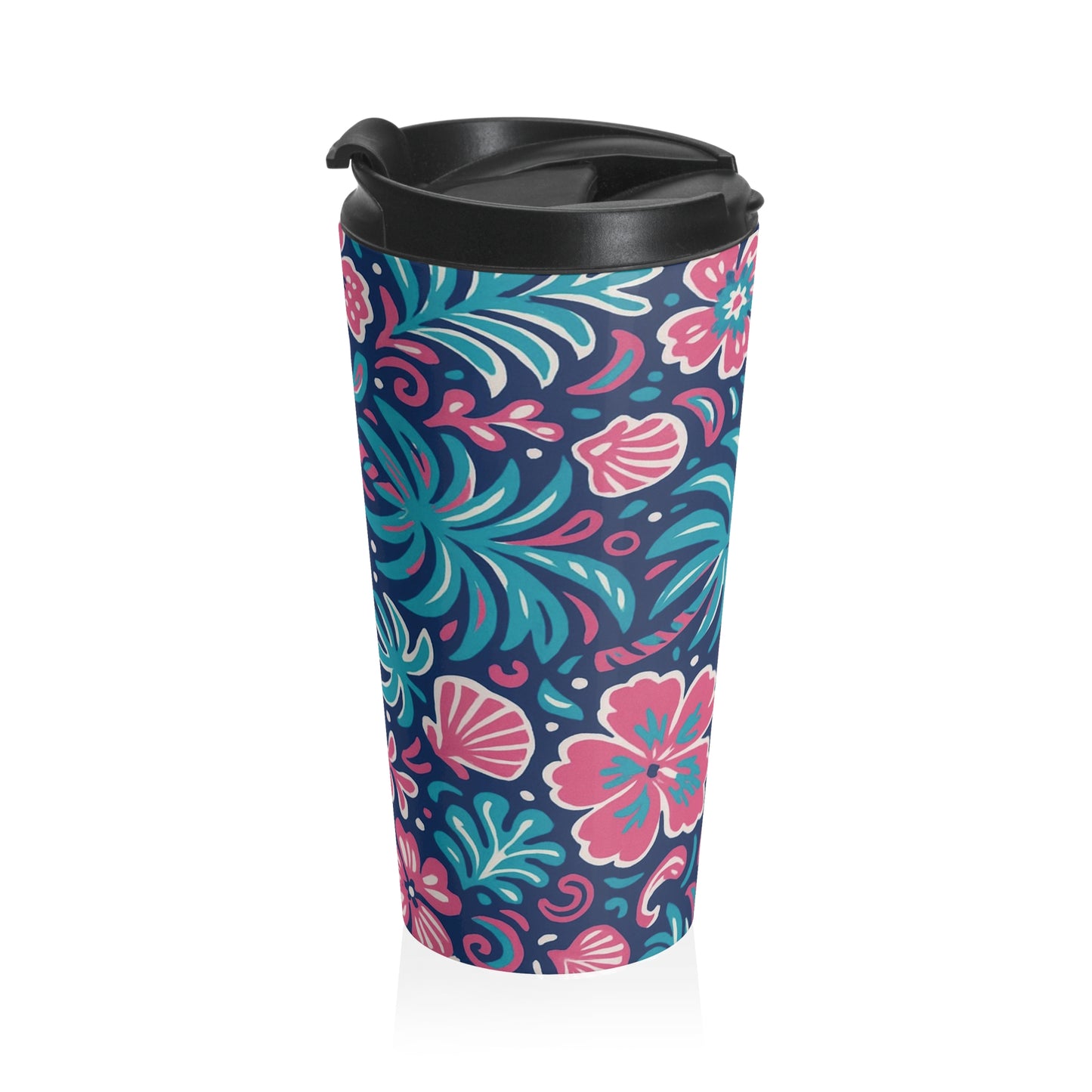15 oz. Stainless Steel Travel Mug / Flora & Shells