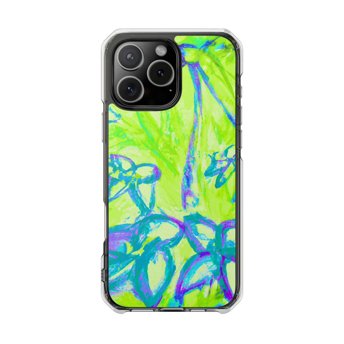 Tropical Doodles/Lime Magnetic Clear Phone Case, Many Models