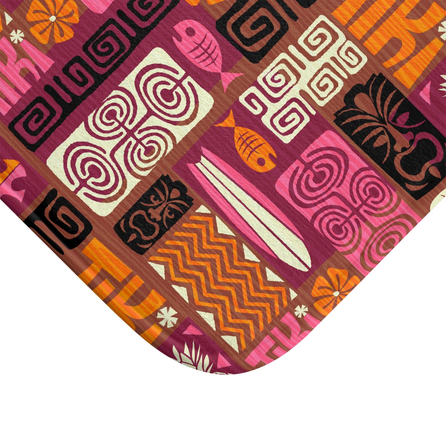 Bath Mat - Tiki Poster Pink/Orange.