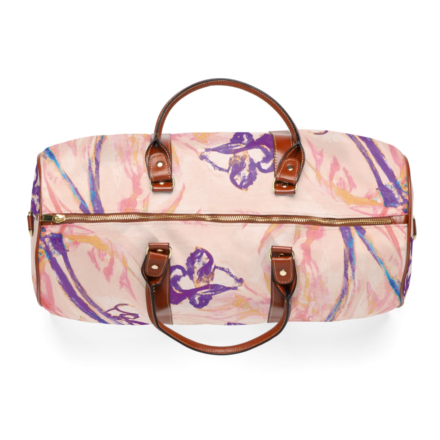 Tropical Waterproof Travel Bag - Perfect for Beach Getaways / Tropical Doodles, Peach