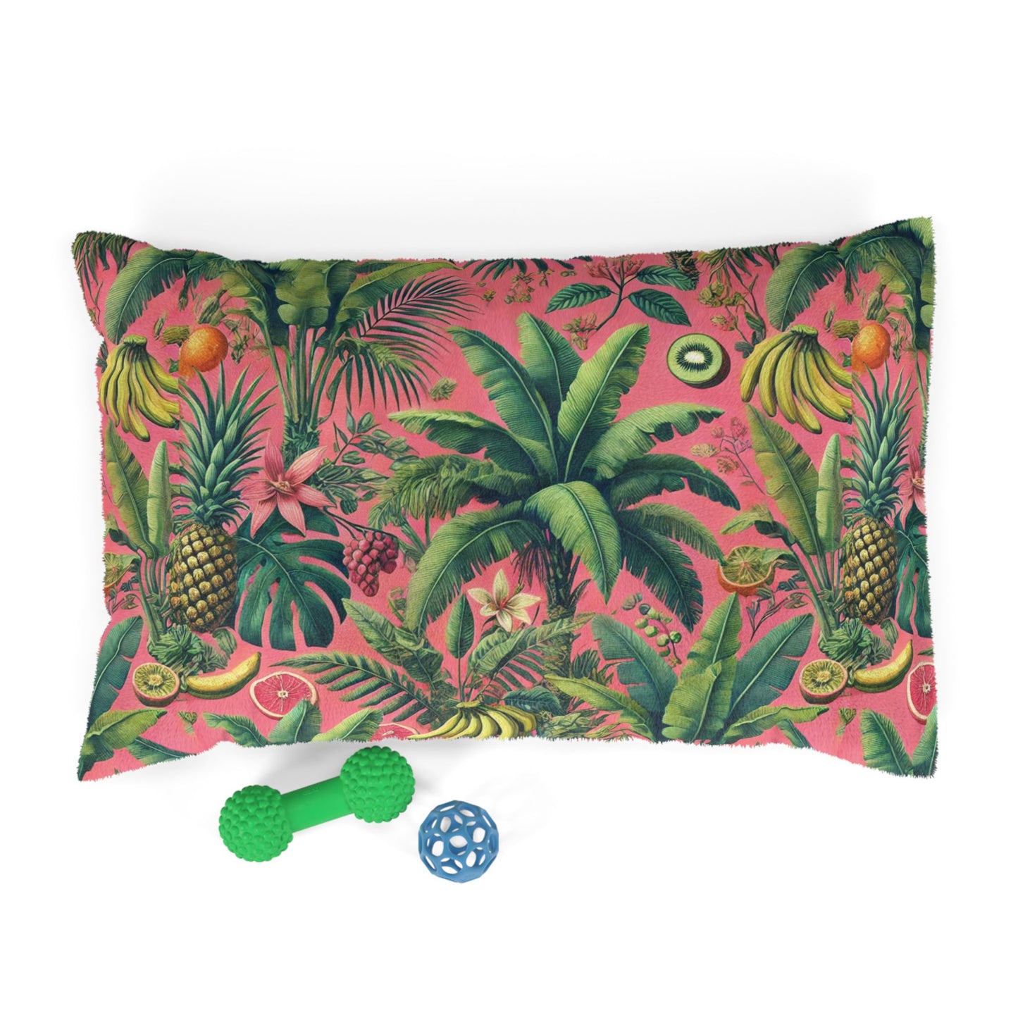 Pet Bed - Cozy and Fun Dog or Cat Bed for Beach Lovers / More Tropical Fruit, Coral