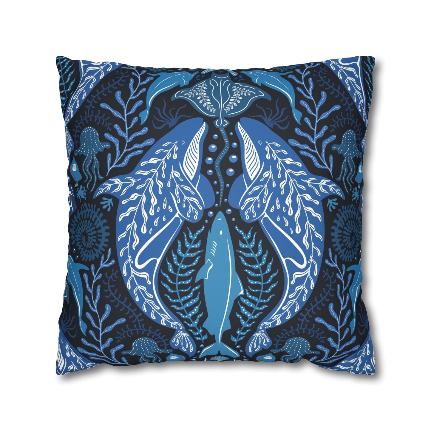 Faux Suede Square Pillowcase - Mystic Ocean, Blue