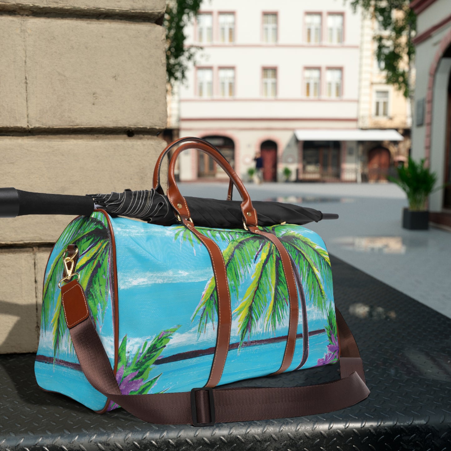 Tropical Waterproof Travel Bag - Perfect for Beach Getaways / Calm Beach