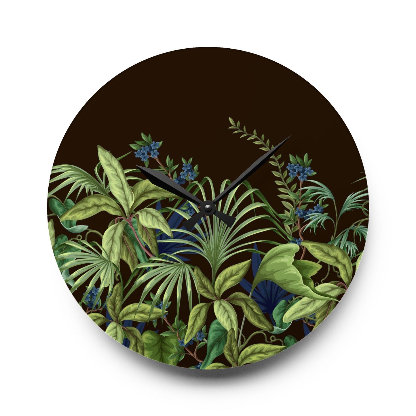 Acrylic Wall Clock, Midnight Jungle