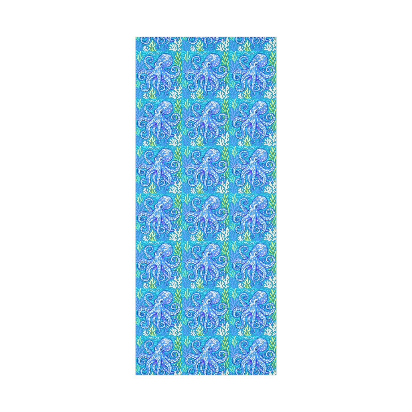 Wrapping Paper - Tropical Gift Wrap for All Occasions / 3 Sizes, 2 Finishes / Octopus Kraken Joe, Blue