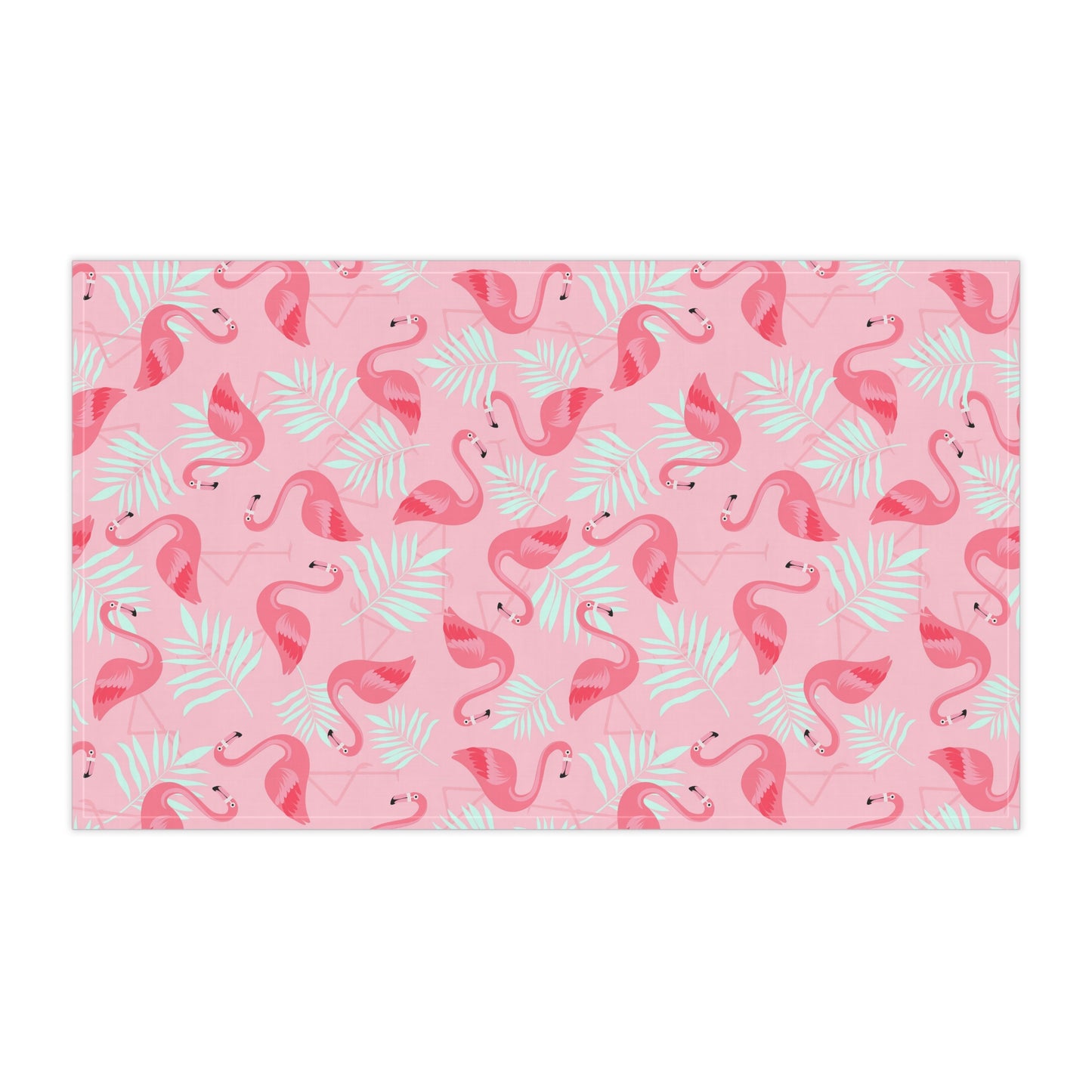 Tea Towels (cotton, poly) - Flamingo and White Palms