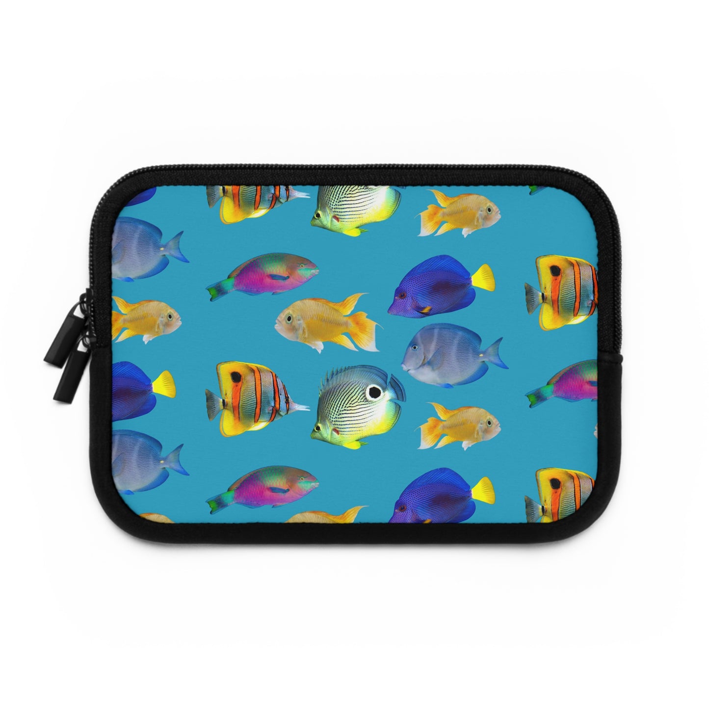 Tropical Laptop Sleeve, 5 Sizes - Perfect for Ocean Lovers & Students / School of Fish, Turquoise