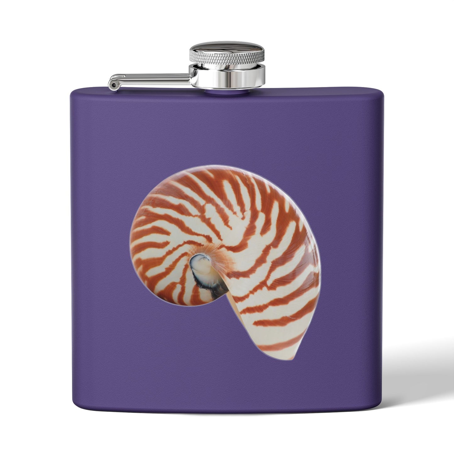 Tropical Stainless Steel 6 oz. Flask, Many Colors  – Real Tiger Stripe Nautilus