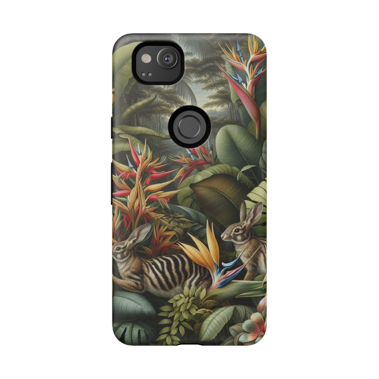 Rainforest Rabbit Outing Phone Case - Tough Cases with Summer Vibe