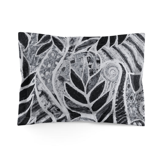 Microfiber Pillow Sham, 2 Sizes | Tropical Vibes for Relaxation / Amazon Whimsy, Noir